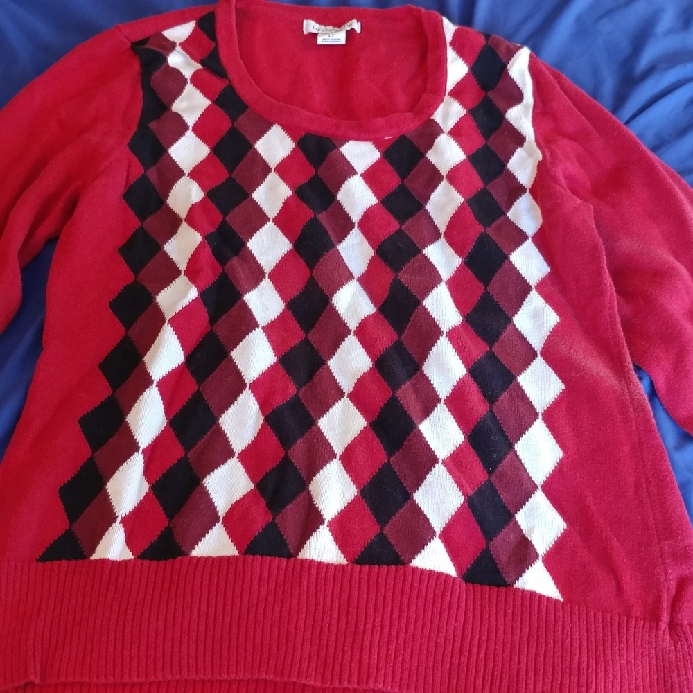 Red Argyle Sweater